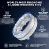 Egnaro Men's Silicone Ring 1/4/6 Multipack, Workout Travel Rubber Wedding Bands For Him, 8mm Width 2mm Thickness view 2