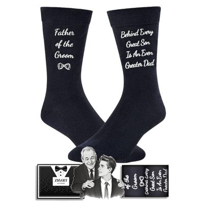 Zmart Father of the Groom Gifts - Father in Law Gifts from Bride, Wedding Socks for Dad