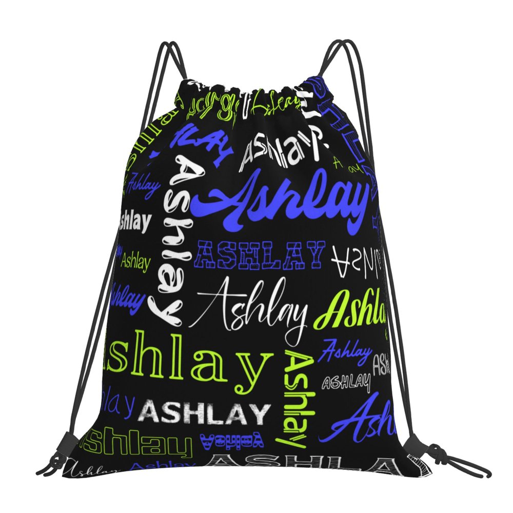 Ceosande Personalized Drawstring Bag with Your Name Drawstring Backpack for Men Women Small Gym Beach Shopping Sport Yoga Bag (Custom Name-10)