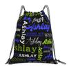 Ceosande Personalized Drawstring Bag with Your Name Drawstring Backpack for Men Women Small Gym Beach Shopping Sport Yoga Bag (Custom Name-10) view 1