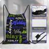 Ceosande Personalized Drawstring Bag with Your Name Drawstring Backpack for Men Women Small Gym Beach Shopping Sport Yoga Bag (Custom Name-10) view 4