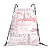Ceosande Personalized Drawstring Bag with Your Name Drawstring Backpack for Men Women Small Gym Beach Shopping Sport Yoga Bag (Custom Name-14) view 1