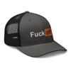 RIVEMUG Fuck Off Premium Funny Trucker Hat Curved Bill Mid Crown Adjustable Cap Charcoal/Black view 4