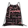Ceosande Personalized Drawstring Bag with Your Name Drawstring Backpack for Men Women Small Gym Beach Shopping Sport Yoga Bag (Custom Name-13) view 1