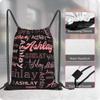 Ceosande Personalized Drawstring Bag with Your Name Drawstring Backpack for Men Women Small Gym Beach Shopping Sport Yoga Bag (Custom Name-13) view 4