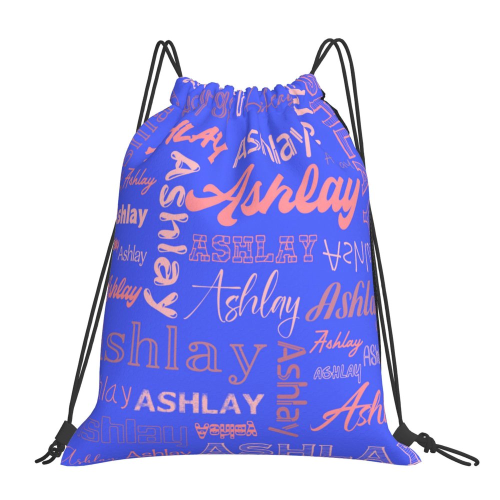 Ceosande Personalized Drawstring Bag with Your Name Drawstring Backpack for Men Women Small Gym Beach Shopping Sport Yoga Bag (Custom Name-5)