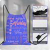 Ceosande Personalized Drawstring Bag with Your Name Drawstring Backpack for Men Women Small Gym Beach Shopping Sport Yoga Bag (Custom Name-5) view 4