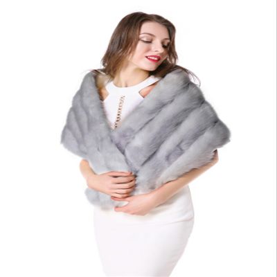 Vickstco Winter Warm Faux Fur Wraps Shawls Cover up Scarf Collar Shrug for Wedding Evening Party