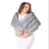 Vickstco Winter Warm Faux Fur Wraps Shawls Cover up Scarf Collar Shrug for Wedding Evening Party view 1