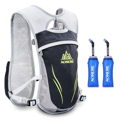AONIJIE Running Hydration Vest for Women and Men 5.5L Lightweight Trail Runing Hydration Vest Pack Backpack for Running, Cycling, Climbing (Grey+350ML*2)