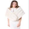 Vickstco Winter Warm Faux Fur Wraps Shawls Cover up Scarf Collar Shrug for Wedding Evening Party view 1