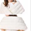 Vickstco Winter Warm Faux Fur Wraps Shawls Cover up Scarf Collar Shrug for Wedding Evening Party view 3