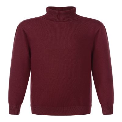JEATHA Boys Girls Warm Ribbed Pullover Sweater Long Sleeve Turtleneck Cable Knitted Shirts Thermal Tops Burgundy 9-10 Years