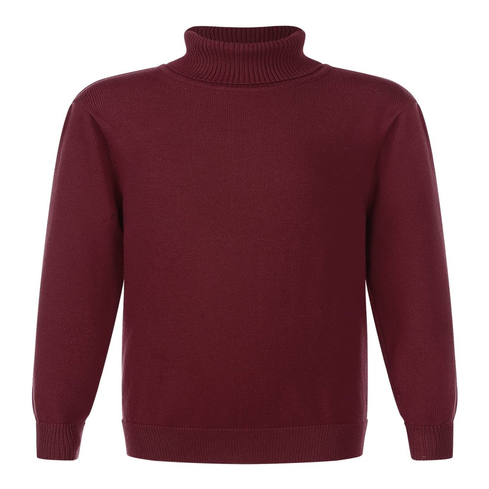 JEATHA Boys Girls Warm Ribbed Pullover Sweater Long Sleeve Turtleneck Cable Knitted Shirts Thermal Tops Burgundy 9-10 Years
