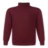 JEATHA Boys Girls Warm Ribbed Pullover Sweater Long Sleeve Turtleneck Cable Knitted Shirts Thermal Tops Burgundy 9-10 Years view 1