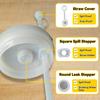 2Sets Stanley Straw Cover, 2.0 Stanley Spill Stopper Compatible 40oz/30oz, Stanley Cup Accessories, Stanley Stopper, Include 2 Straw Lids and 2 Square/2 Round Stanley Leak Stopper,wool white view 4