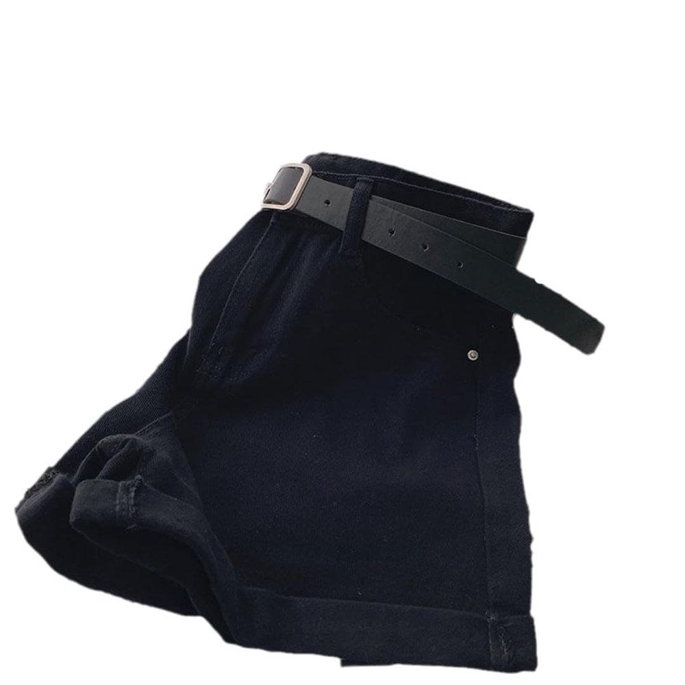 Denim Shorts Vintage Summer Sexy High Waist Casual All-Match Mujer Black 608 S