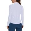 M MOTEEPI White Polo Shirt Women Golf Shirts Long Sleeve Athletic Quick Dry Lightweight SPF Tennis Outfits Tops Sun Protection L view 2