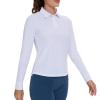 M MOTEEPI White Polo Shirt Women Golf Shirts Long Sleeve Athletic Quick Dry Lightweight SPF Tennis Outfits Tops Sun Protection L view 4