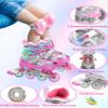 Unicorn Rainbow Inline Skates for Girls Teens Womans,4-Pejiijar Roller Skates for Girls Ages 6-8-12 w/Luminous Wheels,Kids Adjustable Roller Shoes for Birthday Xmas Gifts view 3