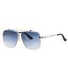 XLUMIO Gradient Sunglasses Vintage Sun Glasses,C10 Silver Blue,one size view 1
