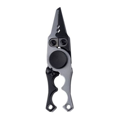 Wilitto Rotary Mini Fishing Pliers Saltwater, Aluminum Hook Remover, Split Ring Pliers, Braid Cutters Fishing Line Cutter Fishing Tools Scissors Muti-Function Fishing Gear Black Gray