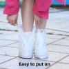 Mutter Adult Waterproof Rain Boot Shoe Covers Non-Slip Shoe Covers Outdoor and Indoor Reusable Foldable Rain Boot Overshoes with Zipper(M,White) view 2