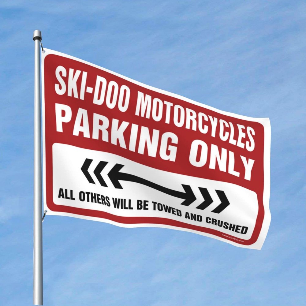 Graphic Flags For Room Ski-Doo Motorcycles Parking Only Flag Flags For Room Teen Girls Bar Stuff For Man Cave (Size : 60X90CM)