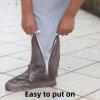 Mutter Adult Waterproof Rain Boot Shoe Covers PVC Non-Slip Cycling Shoe Protectors Reusable Foldable Rain Boot Overshoes with Zipper(M,Black) view 2