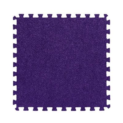 10 Pcs Interlocking Plush Foam Mat, Comfy Foam Carpet Tiles Floor Padding with Border Anti-Slip Border for Exercise, Yoga, Playroom, Garage, Room Floor, Puzzle Area (Purple)
