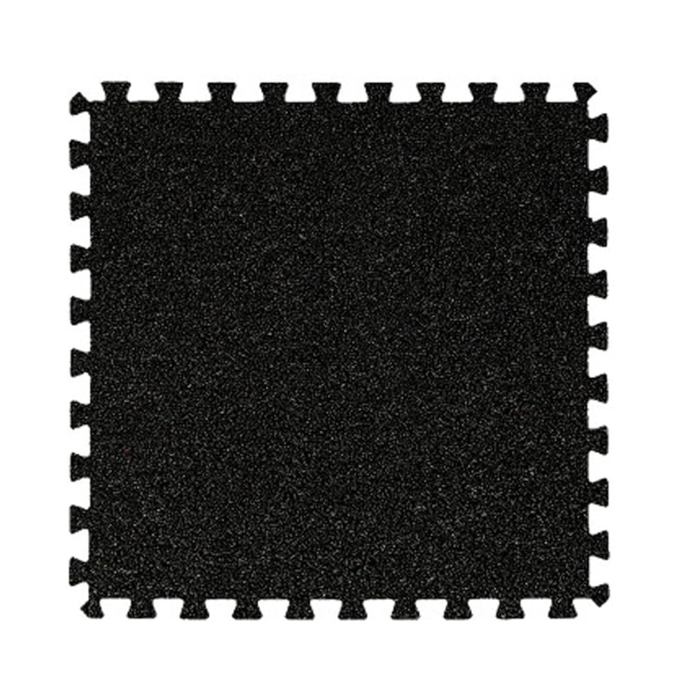 10 Pcs Interlocking Plush Foam Mat, Comfy Foam Carpet Tiles Floor Padding with Border Anti-Slip Border for Exercise, Yoga, Playroom, Garage, Room Floor, Puzzle Area (Black)
