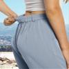 Feiersi Womens Casual Wide Leg Pants High Waisted Button Down Straight Long Trousers Palazzo Pants(Light Blue,XX-Large) view 3