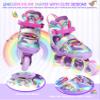 Unicorn Rainbow Inline Skates for Girls Teens Womans,4-Pejiijar Roller Skates for Girls Ages 6-8-12 w/Luminous Wheels,Kids Adjustable Roller Shoes for Birthday Xmas Gifts view 2