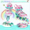 Unicorn Rainbow Inline Skates for Girls Teens Womans,4-Pejiijar Roller Skates for Girls Ages 6-8-12 w/Luminous Wheels,Kids Adjustable Roller Shoes for Birthday Xmas Gifts view 2