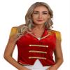 WinChang Women's Circus Ringmaster Jacket Tassel Coat Victorian Medieval Long Sleeves Christmas Tailcoat Xmas Party Costume Sleevless-01Red A XX-Large view 3