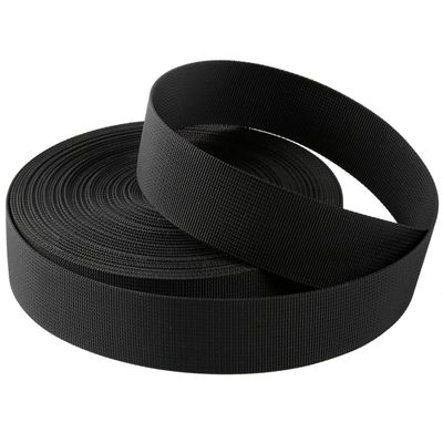 Grey/Black Heavy Nylon Webbing Strap for Bags, Cargo/Luggage Strapping, Outdoor Climbing, 5 Yard/roll