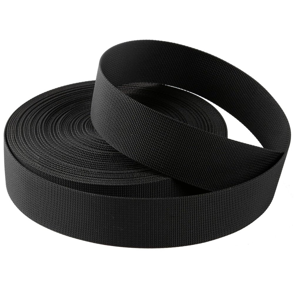 Grey/Black Heavy Nylon Webbing Strap for Bags, Cargo/Luggage Strapping, Outdoor Climbing, 5 Yard/roll