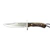 Joker Bowie CN96 Hunting Knife. Knife with Walnut Wood Handle and Full Tang Stainless Steel Mova Blade of 5.7 inches. Includes brown leather sheath view 1