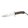 Joker Bowie CN96 Hunting Knife. Knife with Walnut Wood Handle and Full Tang Stainless Steel Mova Blade of 5.7 inches. Includes brown leather sheath view 2