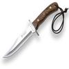 Joker Bowie CN96 Hunting Knife. Knife with Walnut Wood Handle and Full Tang Stainless Steel Mova Blade of 5.7 inches. Includes brown leather sheath view 4