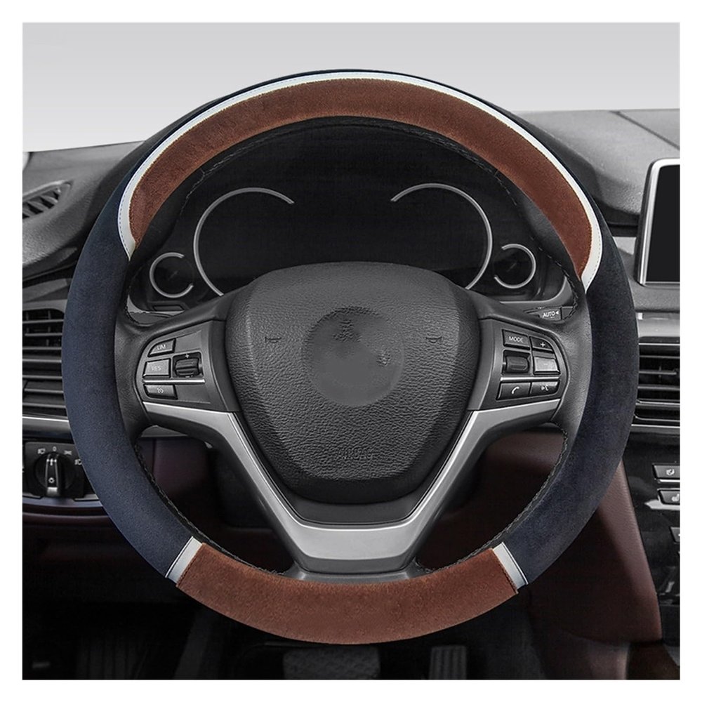 FUERU Car Steering Wheel Cover Set Car Steering Wheel Cover Winter Warm Plush Ultra-Thin Comfortable Car Interior (Color : 5#)