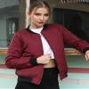 Argstar Wine Red Jacket for Women, Long sleeve Puffer Quilted Casual Padded Outewear Bomber Coat with Pockets XL view 2