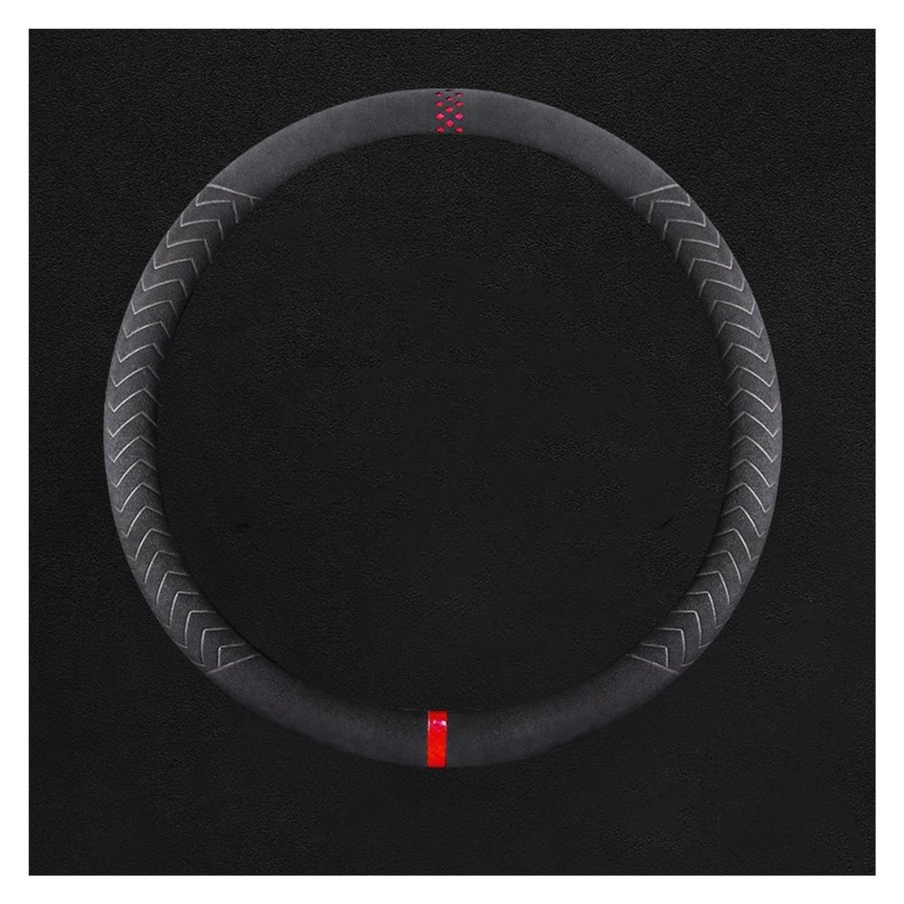 FUERU Car Steering Wheel Cover Set Car Steering Wheel Cover Simple Leather Sweat-Absorbing and Breathable Car Interior (Color : 1#)