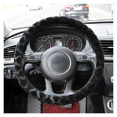 FUERU Car Steering Wheel Cover Set Car Steering Wheel Cover Winter Short Plush Breathable Sweat-Absorbing Car Interior Gifts (Color : 1#)