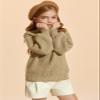 rrhss Girls Mock Neck Loose Knit Sweaters Kids Long Sleeve Slouchy Warm Cute Fashion Pullover Tops 5-14 Years Khaki view 2
