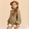 rrhss Girls Mock Neck Loose Knit Sweaters Kids Long Sleeve Slouchy Warm Cute Fashion Pullover Tops 5-14 Years Khaki view 3