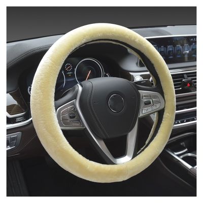 FUERU Car Steering Wheel Cover Set Car Steering Wheel Cover Winter Plush Fashion Warm Car Interior Decorative Accessories (Color : 2#)