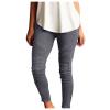 GOKKILRW Stretchy Jeggings for Women High Waisted Stretch Skinny Moto Biker Leggings with Pockets Comfy Pleated Slimming Pull-On Skinny Jeans Denim Pencil Pants(Grey,Small) view 1