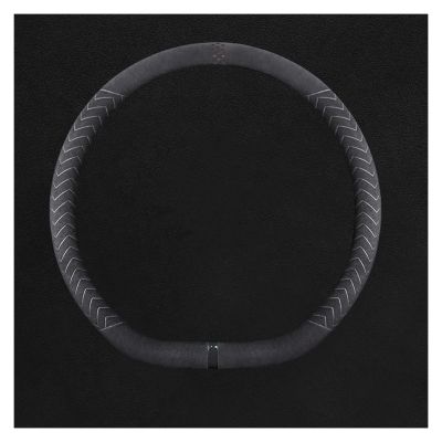 FUERU Car Steering Wheel Cover Set Car Steering Wheel Cover D Type Simple Leather Comfortable Shock-Absorbing Car Interior (Color : 4#)