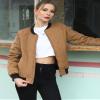 Argstar Puffer Jacket for Women, Long sleeve Quilted Casual Bomber Padded Outewear Coat with 5 Pockets Camel XS view 2